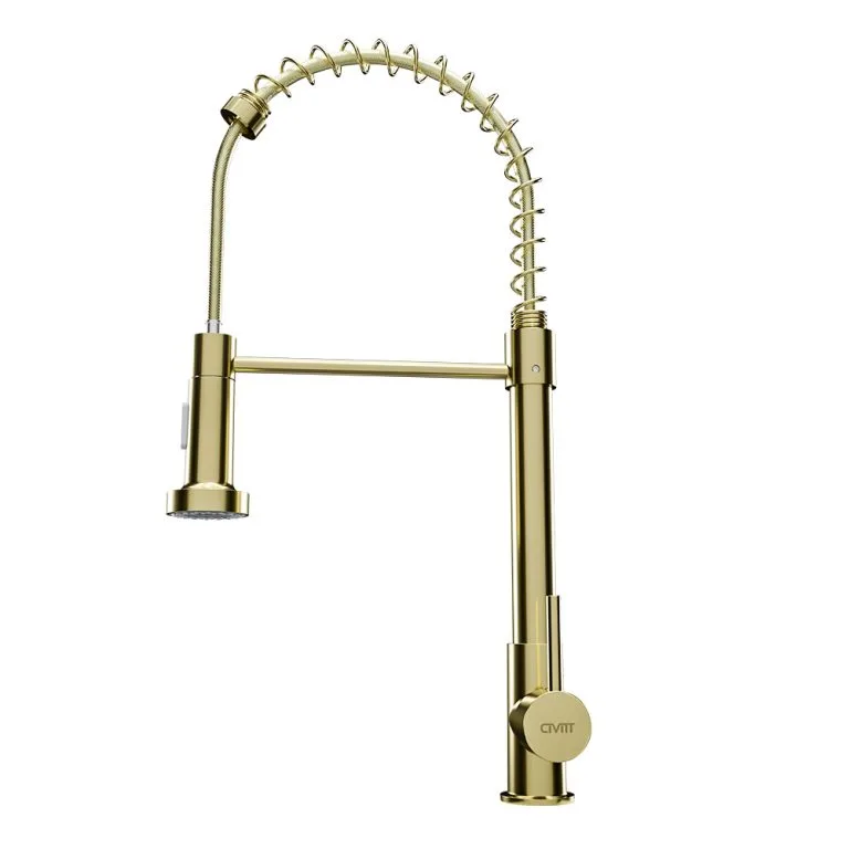 Torneira cozinha Metal Gourmet monocomando dourada