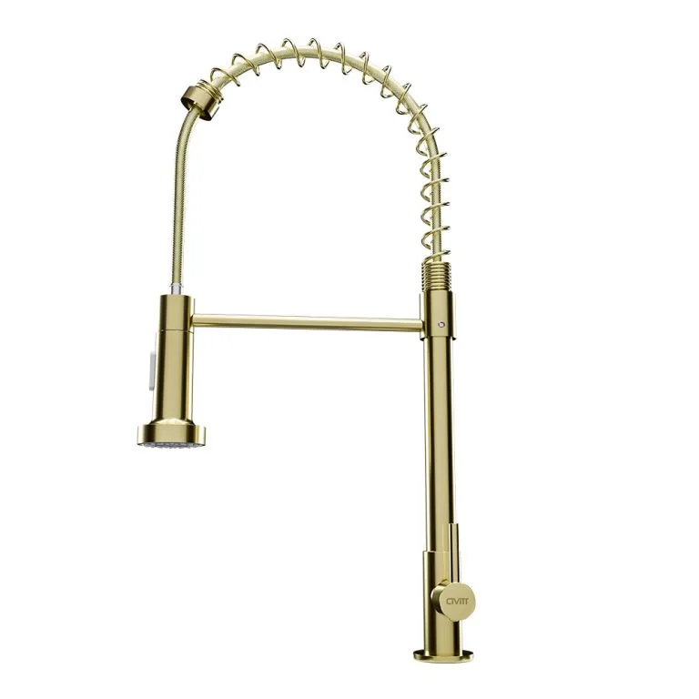 Torneira cozinha Metal Gourmet Standard bancada dourada